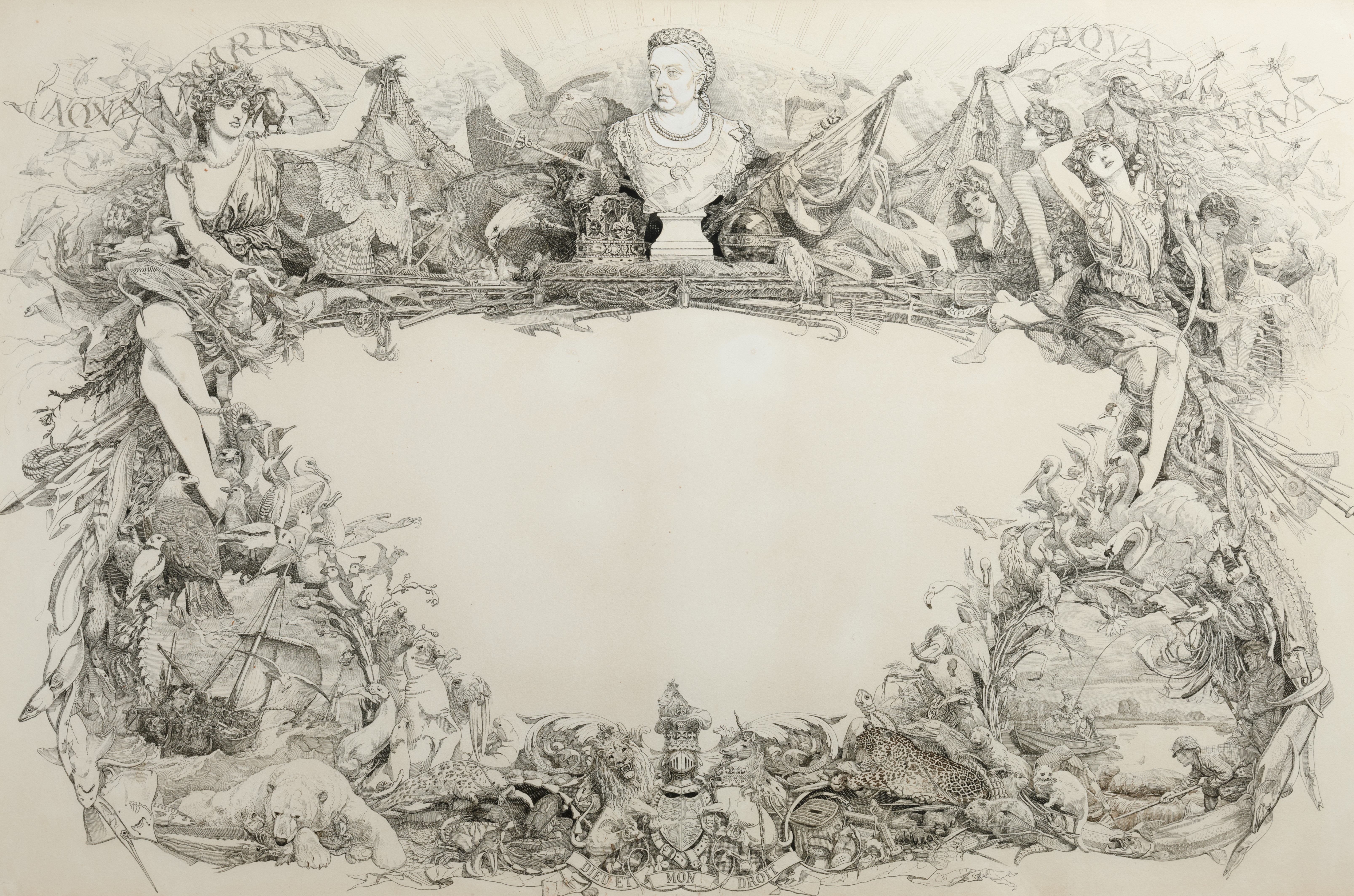 Linley Sambourne, design for the Diploma Award for the International Fisheries Exhibition, 1883.