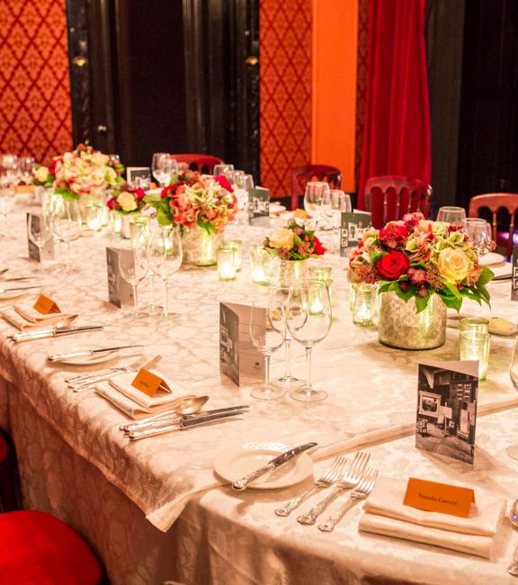 Table set up in Leighton's dining room