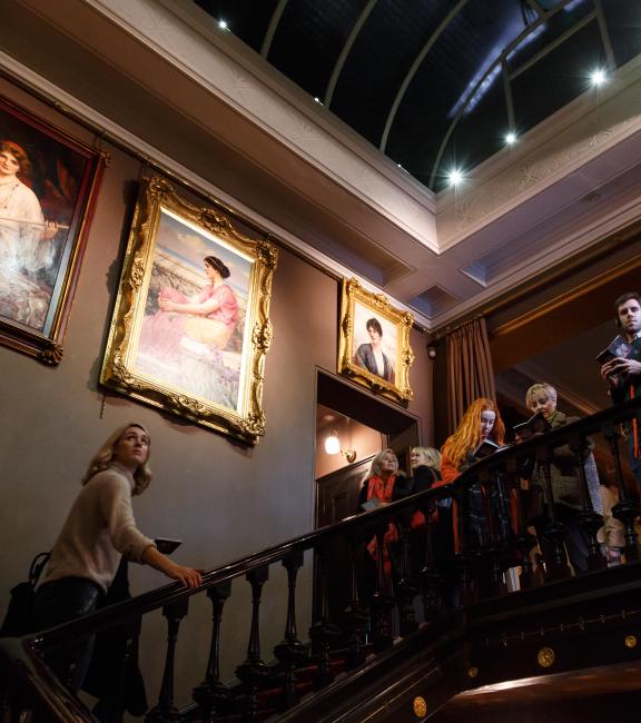 Visitors at the exhibition A Victorian Obsession at Leighton House, 2014