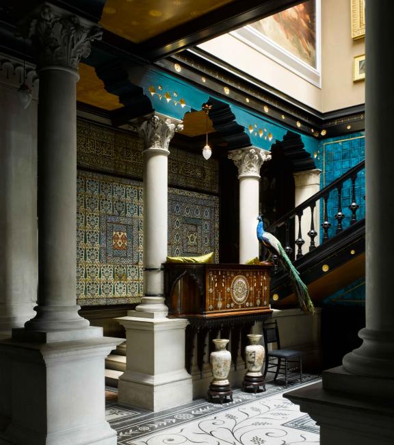 The staircase hall and peacock at Leighton House
