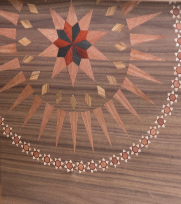 Marquetry motifs of the Turquoise Mountain furniture commission.