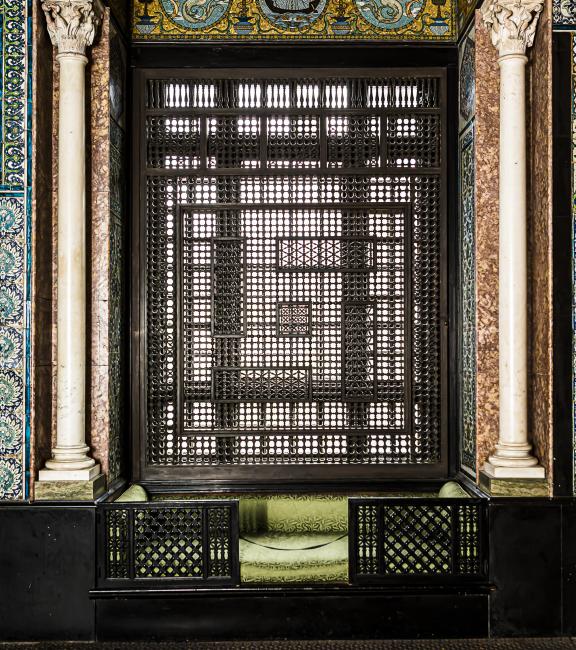 Wooden screen or mashrabiyya in the Arab Hall, Leighton House.