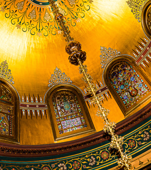 Golden dome in the Arab Hall, Leighton House