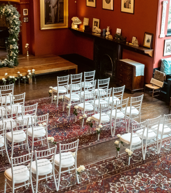 Wedding ceremony in Leighton's studio. Image Jez Dickson