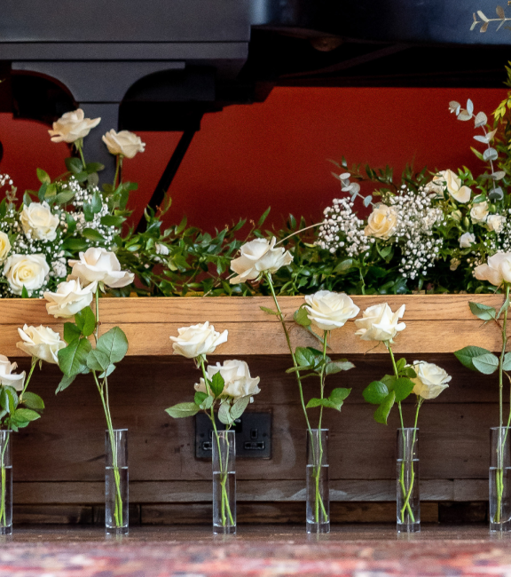 Wedding ceremony in Leighton's studio. Image Jez Dickson