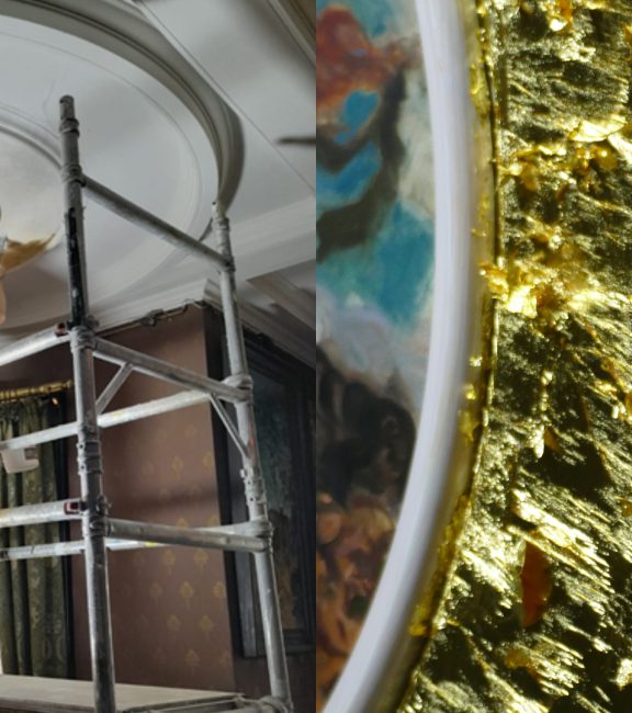 Regilding of ceiling in the Drawing Room