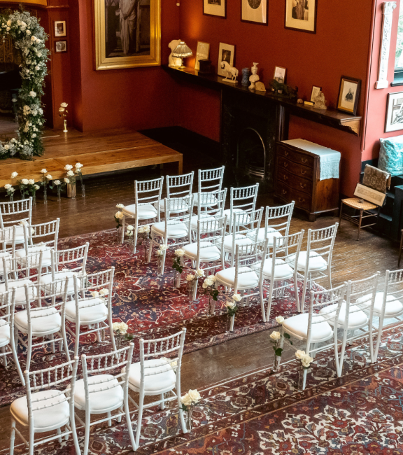 The studio at Leighton House set up for a wedding reception