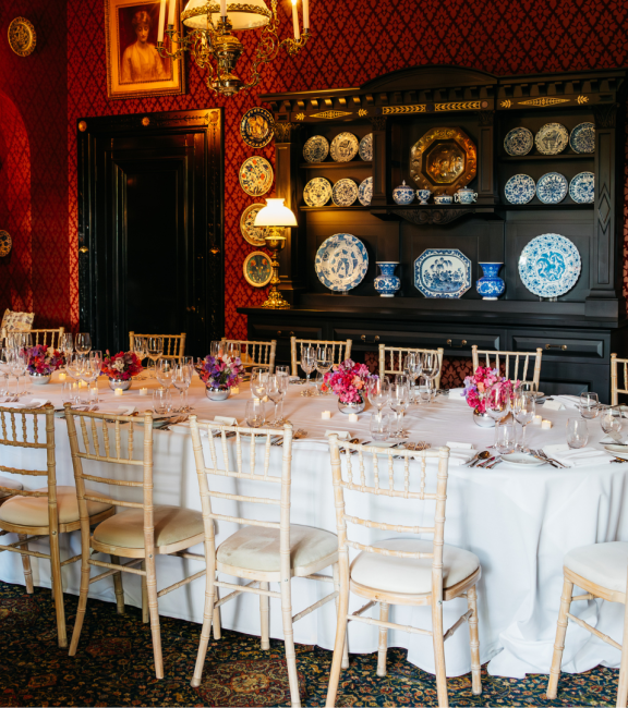 Dining table set up in Leighton's dining room