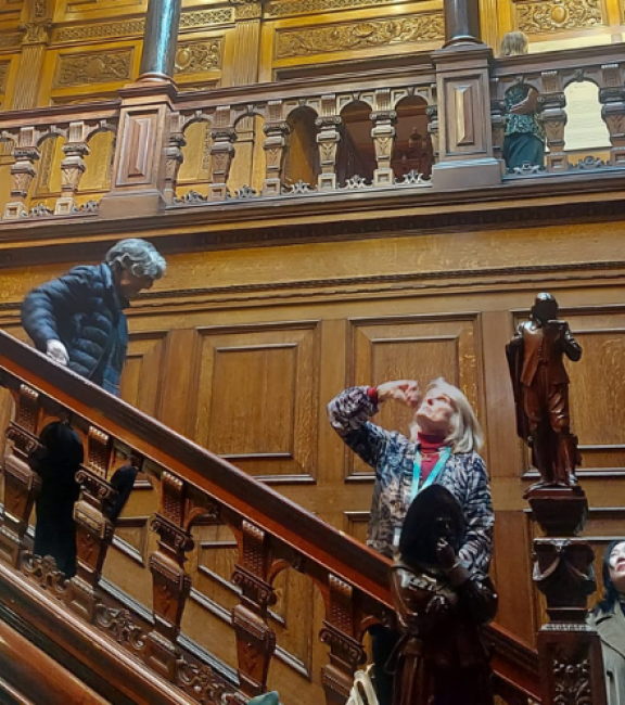 Visitors looking at staircase at II Temple Place