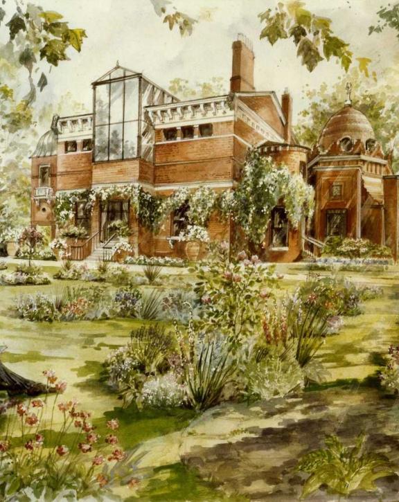 An illustration of Leighton's by artist Marianne Topham