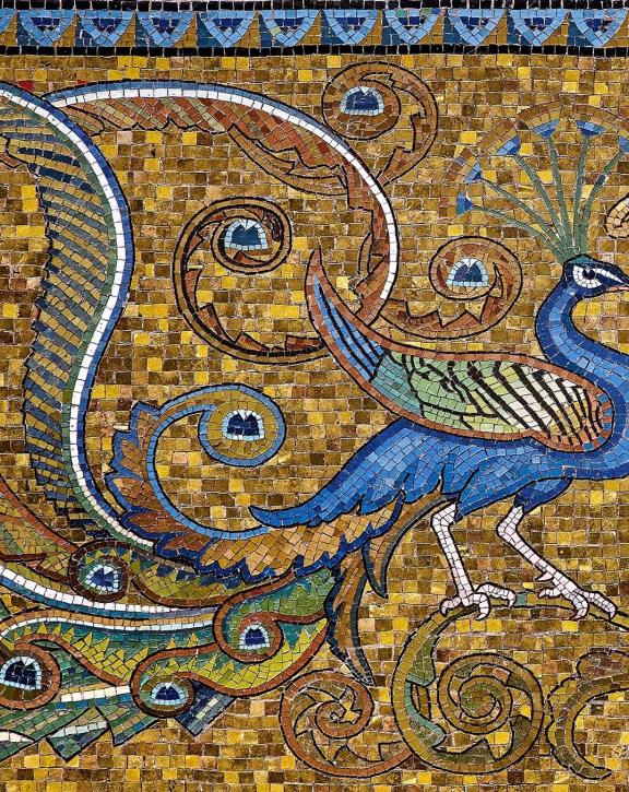 Detail of a frieze mosaic by Walter Crane