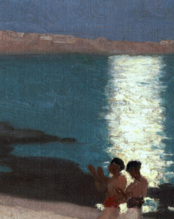 Frederic Leighton’s, Bay of Cádiz, Moonlight (1866), Leighton House, The Royal Borough of Kensington and Chelsea.