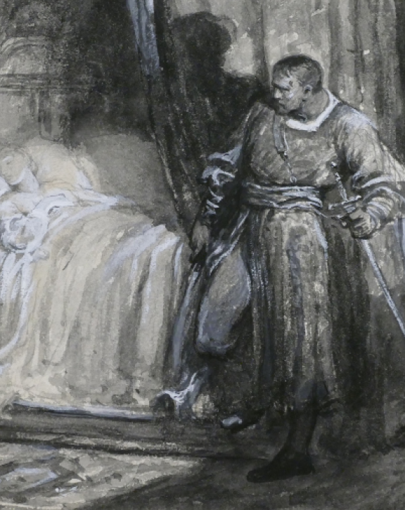A selection of pencil drawings and colour sketch from the Scott Thomas Buckle collection