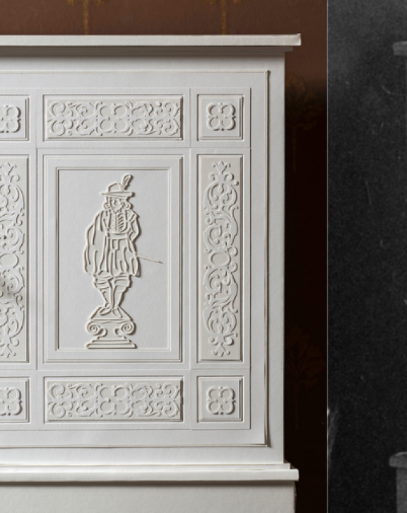 Detail of the paper cabinet created by Annemarieke Kloosterhof