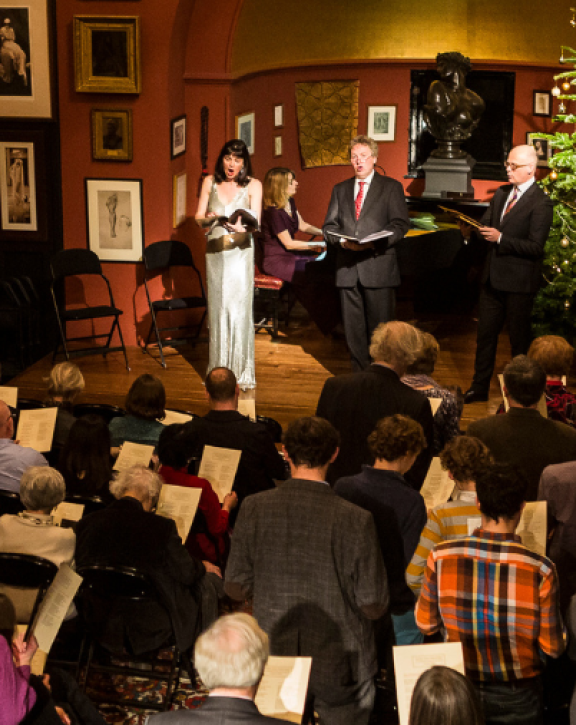 A Christmas concert in Leighton's studio