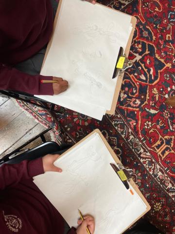 Drawings and sketches from children at Leighton House