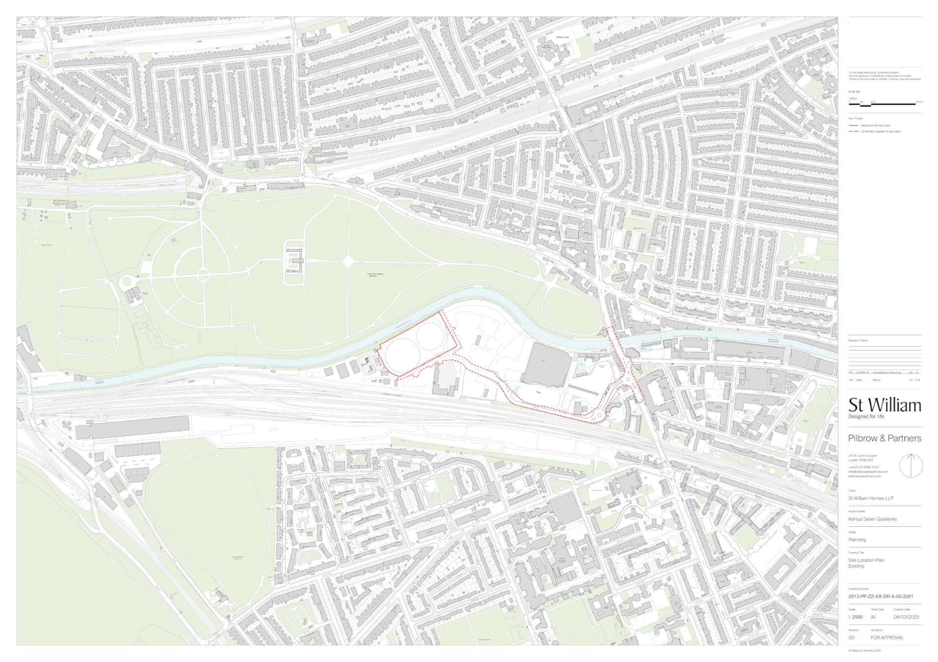 Site plan for redevelopment of the former Kensal Gas works