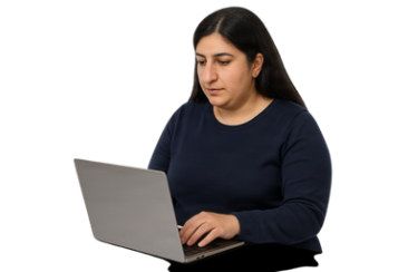 Person using a laptop