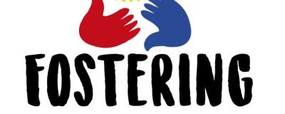 Three interlocked hands above text of Fostering Shared Services.