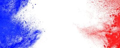 Blue, White and Red paint