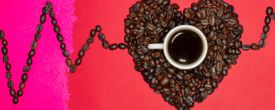 Coffee beans in the shape of a heart