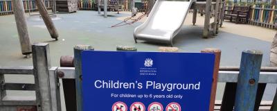 Colville Square Playground with climbing frame and slide, for children up to 6 years old