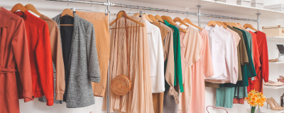 Clothes rail with clothes