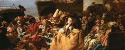 a historical painting of women and men