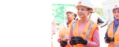 People wearing hard hats