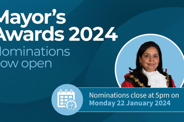 Graphic image promoting Mayor Award's 2024