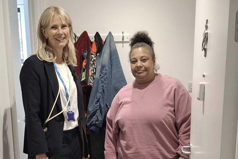Sof Mcveigh and Sharon Decairos in her new flat Acklam Road
