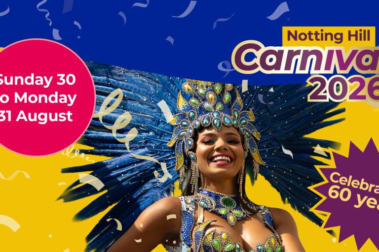 A promotional header for Notting Hill Carnival 2026