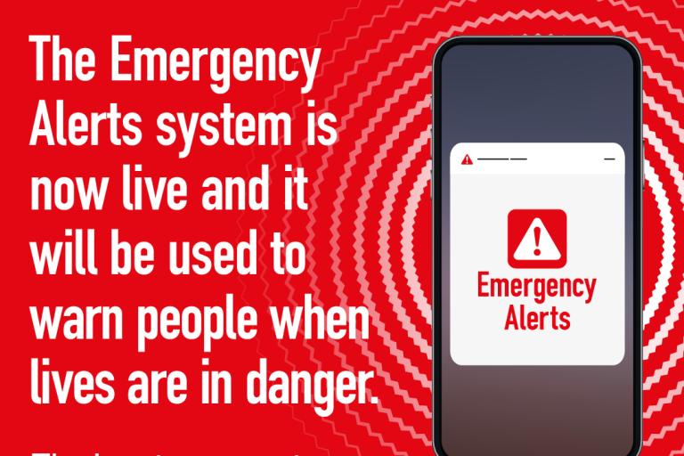 Promo material from the government alerts campaign