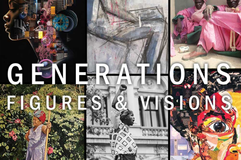 A collage of six images showing a mixture of coloured and black and white photos and artists drawings
