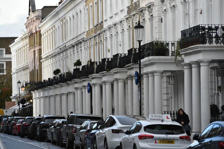 Cars parked on a South Kensington street