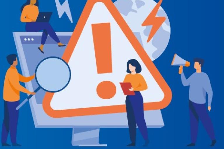 Random images that caution against fraud