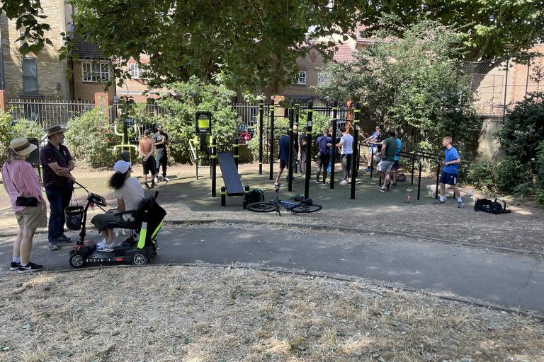 People at the opening of Avondale Park Gym