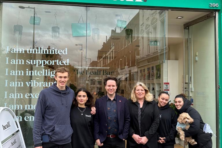 A picture of the team at Healf outside their shop