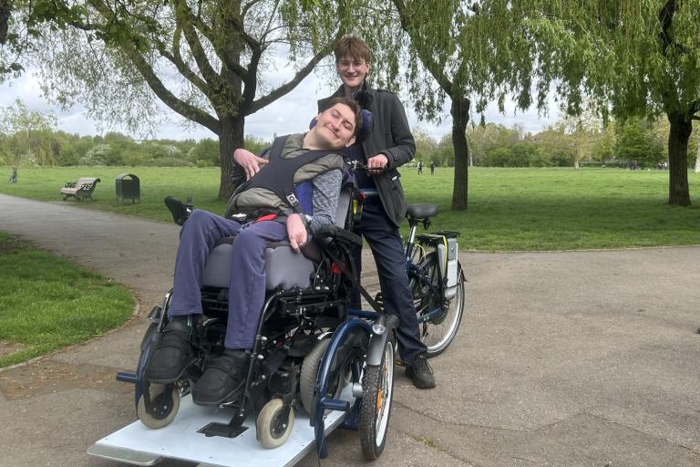 Theo on the new accessible bike