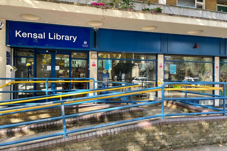 The outside of Kensal Library