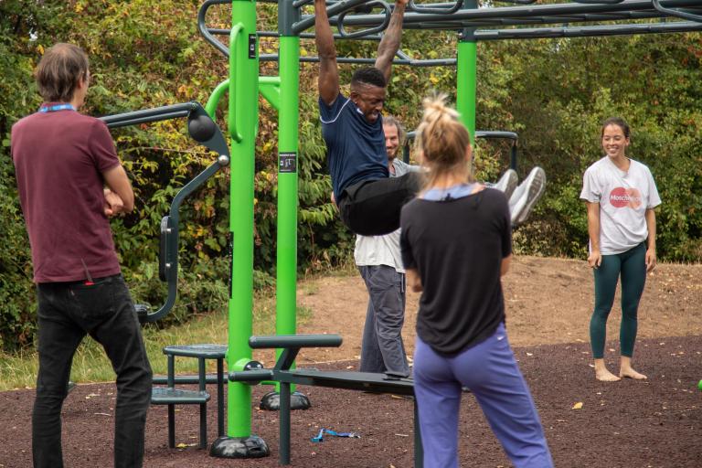 People using Kensington Memorial Park gym