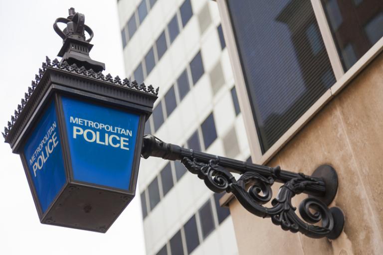 A picture of a metropolitan police lantern