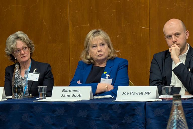 Cllr Elizabeth Campbell, Baroness Scott and Joe Powell MP