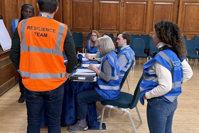 Council officers in hi-viz vests take part in resilience training