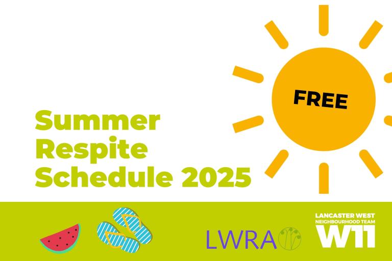 title text with sunshine graphic and resident association logo