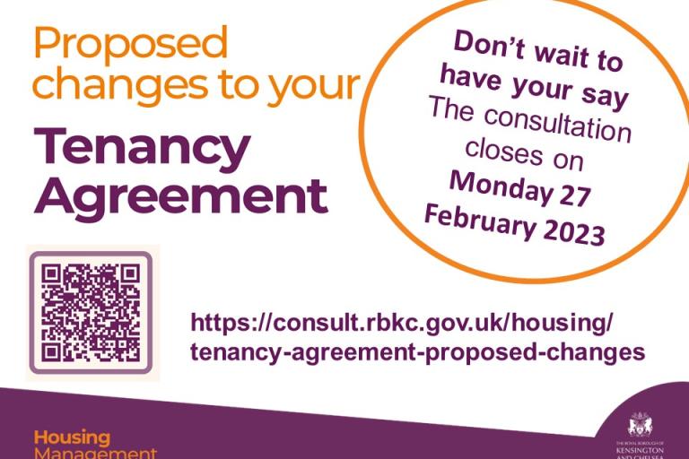 Wording consultation on proposed changes to tenancy agreement closing on Monday 27 February 2023