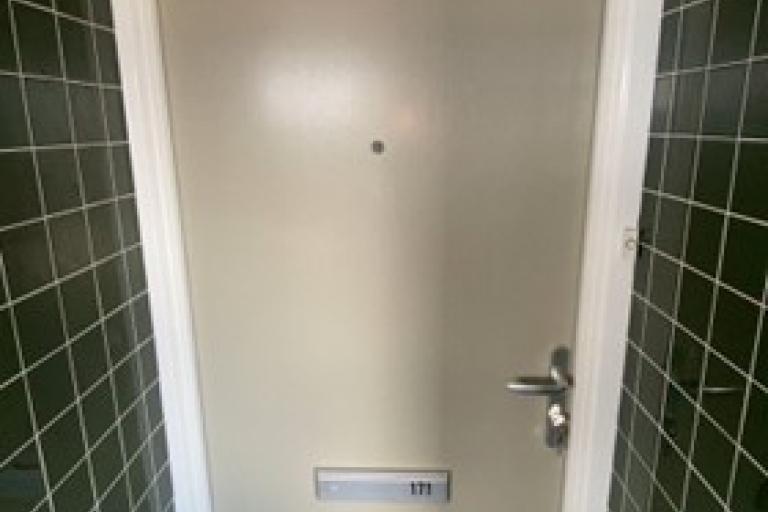 Grey front entrance door