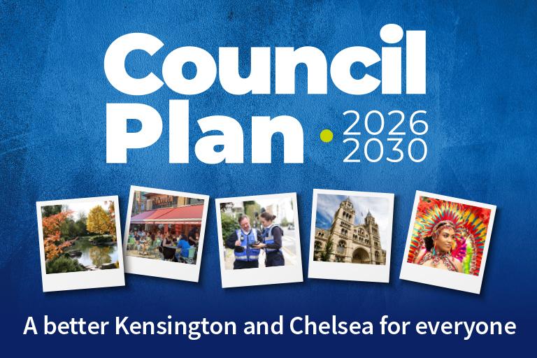Council Plan 2026 to 2030 promotional graphic featuring the Council Plan logo
