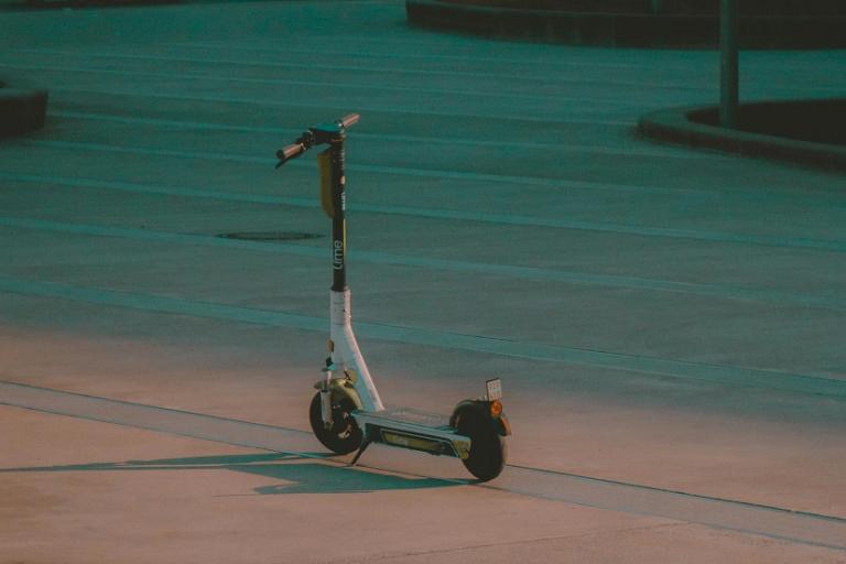 an e-scooter in the street