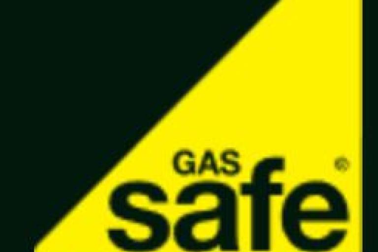 text based image of gas safety register logo in yellow and black